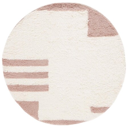 Safavieh 6 x 6 ft. Casablanca Hand Woven Round Area Rug; Pink & Ivory CSB704U-6R